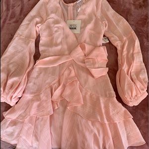SELFIE LESLIE pink wrap dress